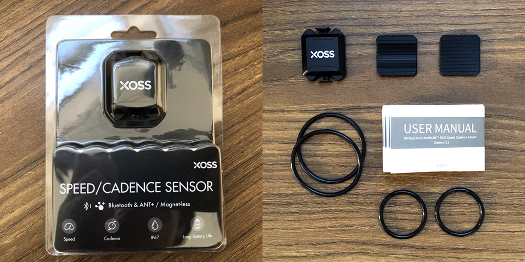 XOSS Speed/Cadence Sensor：パッケージと内容物